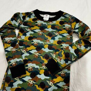 Hannah Andersson Star Wars Grogu Camo Pajamas 2-Piece Set Size 6-7
